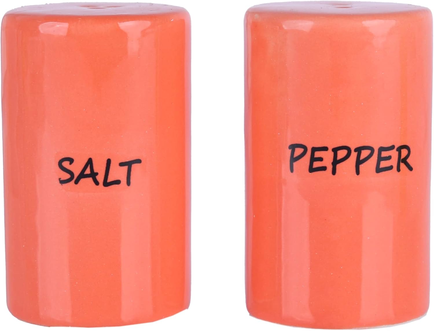 Orange Salt Pepper Shakers Ceramic Set