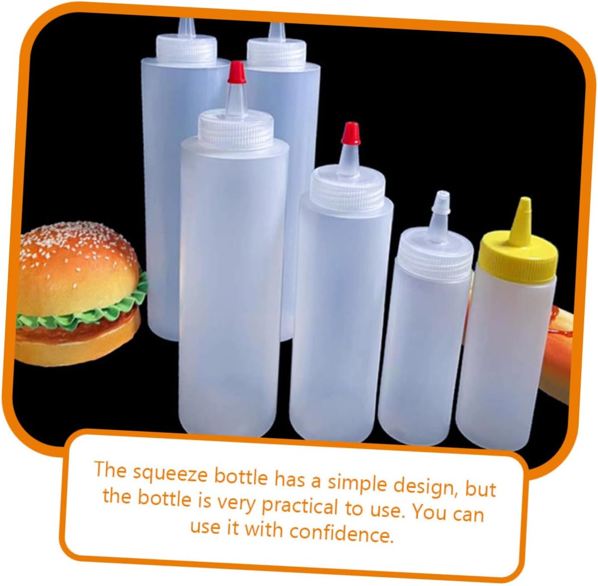 Unomor 15PCS 2oz Squeeze Bottles Condiment Dispensers