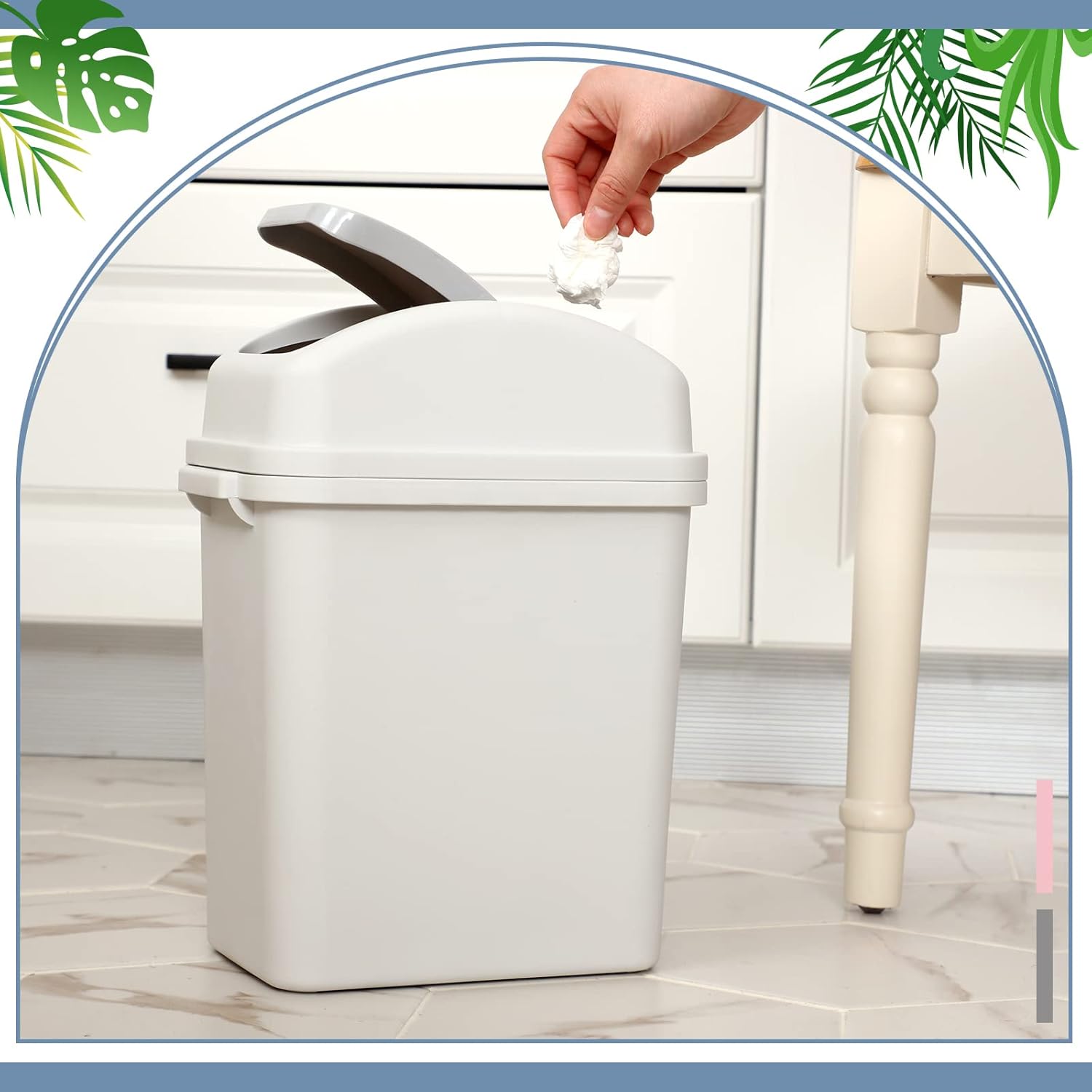 Sumind 2 Pcs Bathroom Trash Can with Swing Lid 1