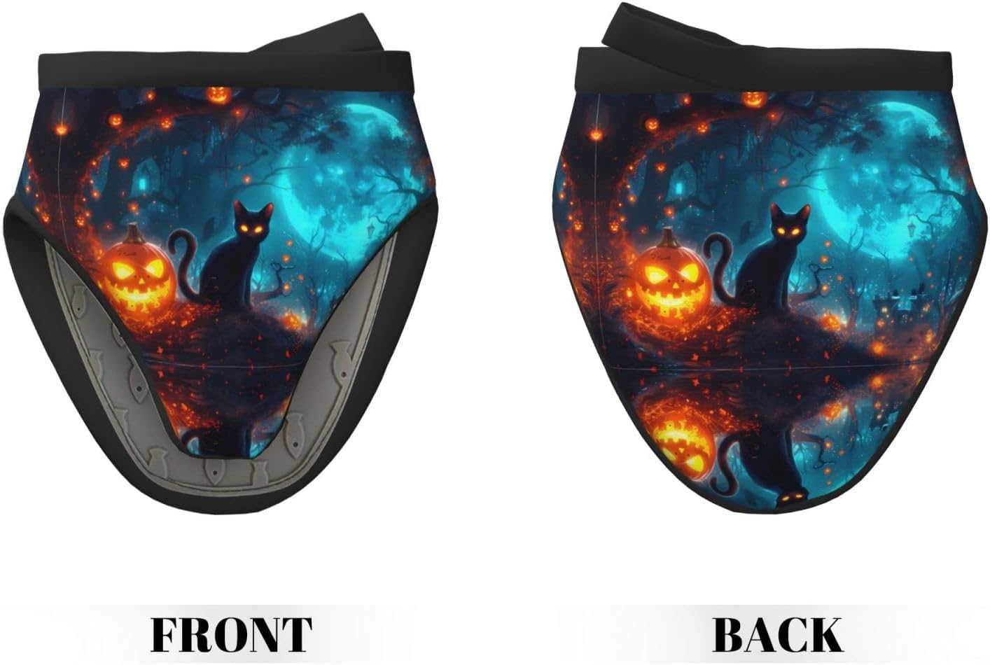 2PCS Mini Silicone Oven Mitts - Halloween Forest Pumpkin Black Cat