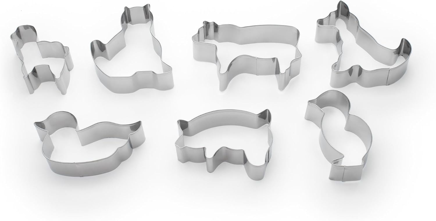Fox Run Set Cookie Cutters 7-Piece Farm Animals Silver 1
