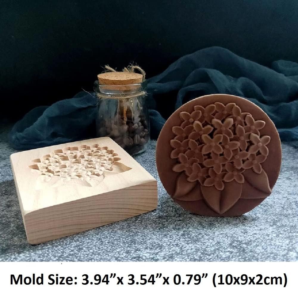 Hydrangea Wooden Cookie Mold Baking Tool