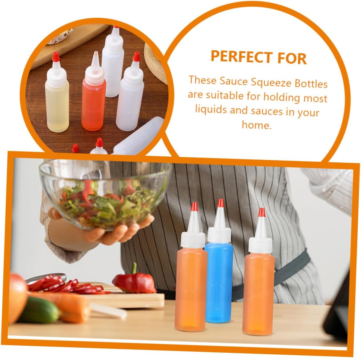 Garneck 2oz Condiment Squeeze Bottles Set of 15
