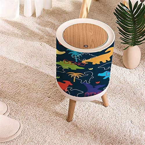 KCDCYCZEAL Small Trash Can with Dinosaur Lid 7L