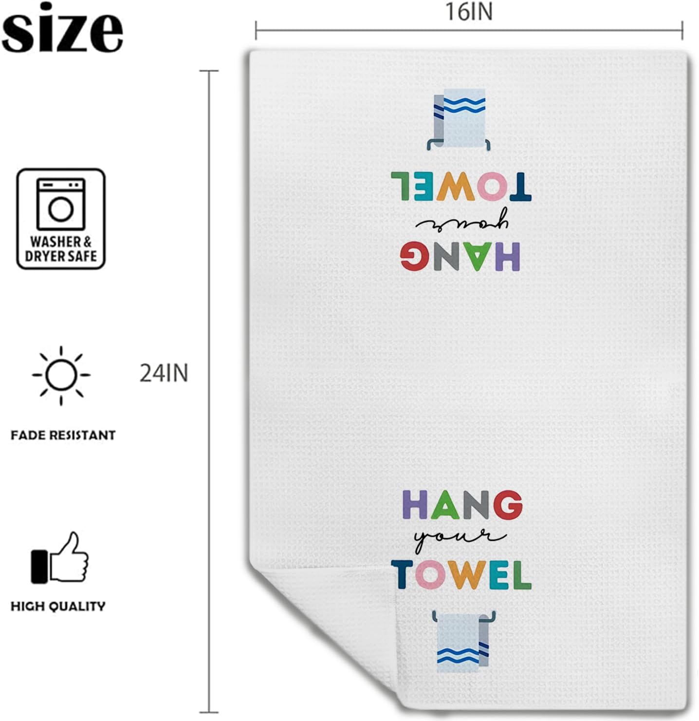 Kids Waffle Weave Decor Hand Towels Set