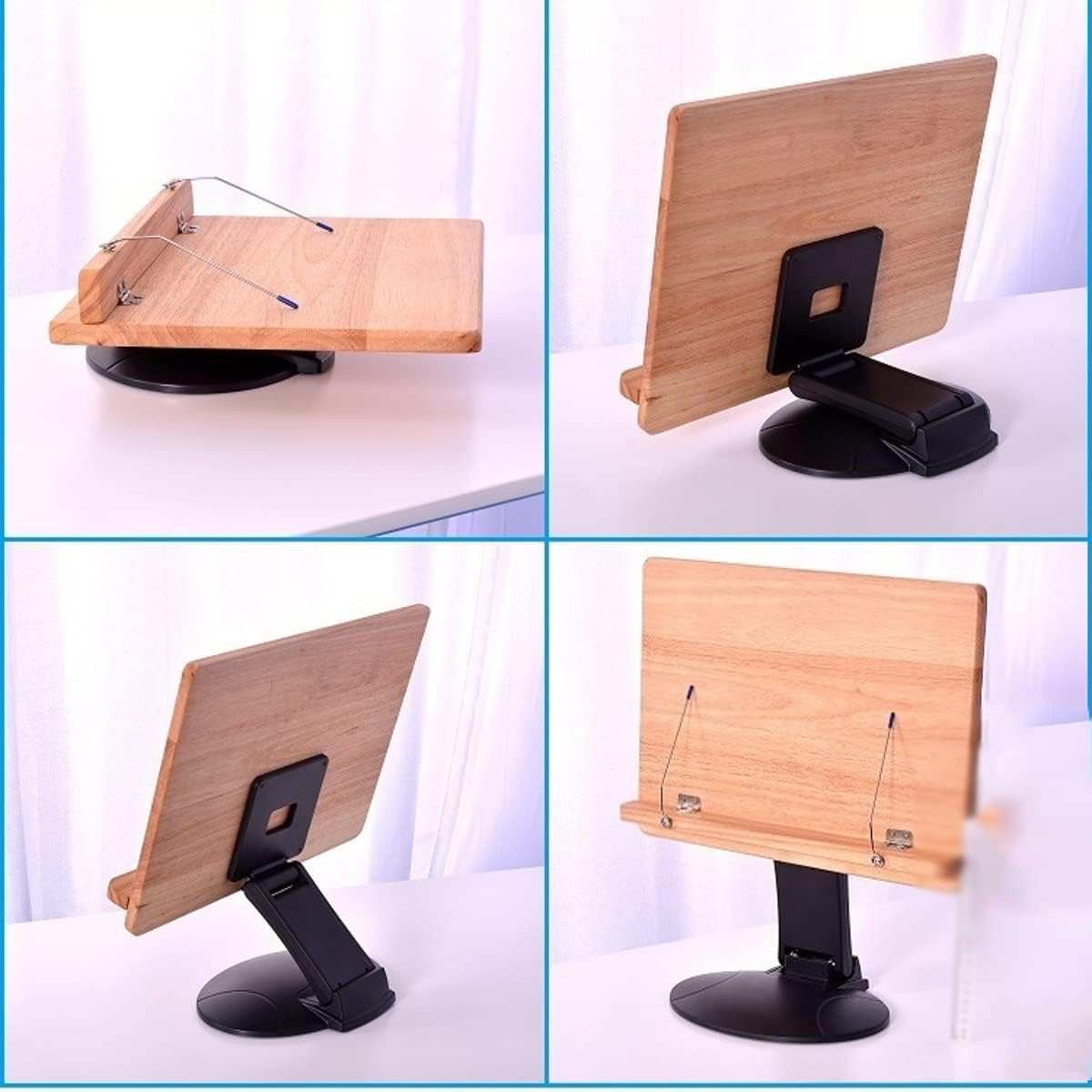 Yuidaaavzz Cookbook Stand Adjustable Portable Book Holder