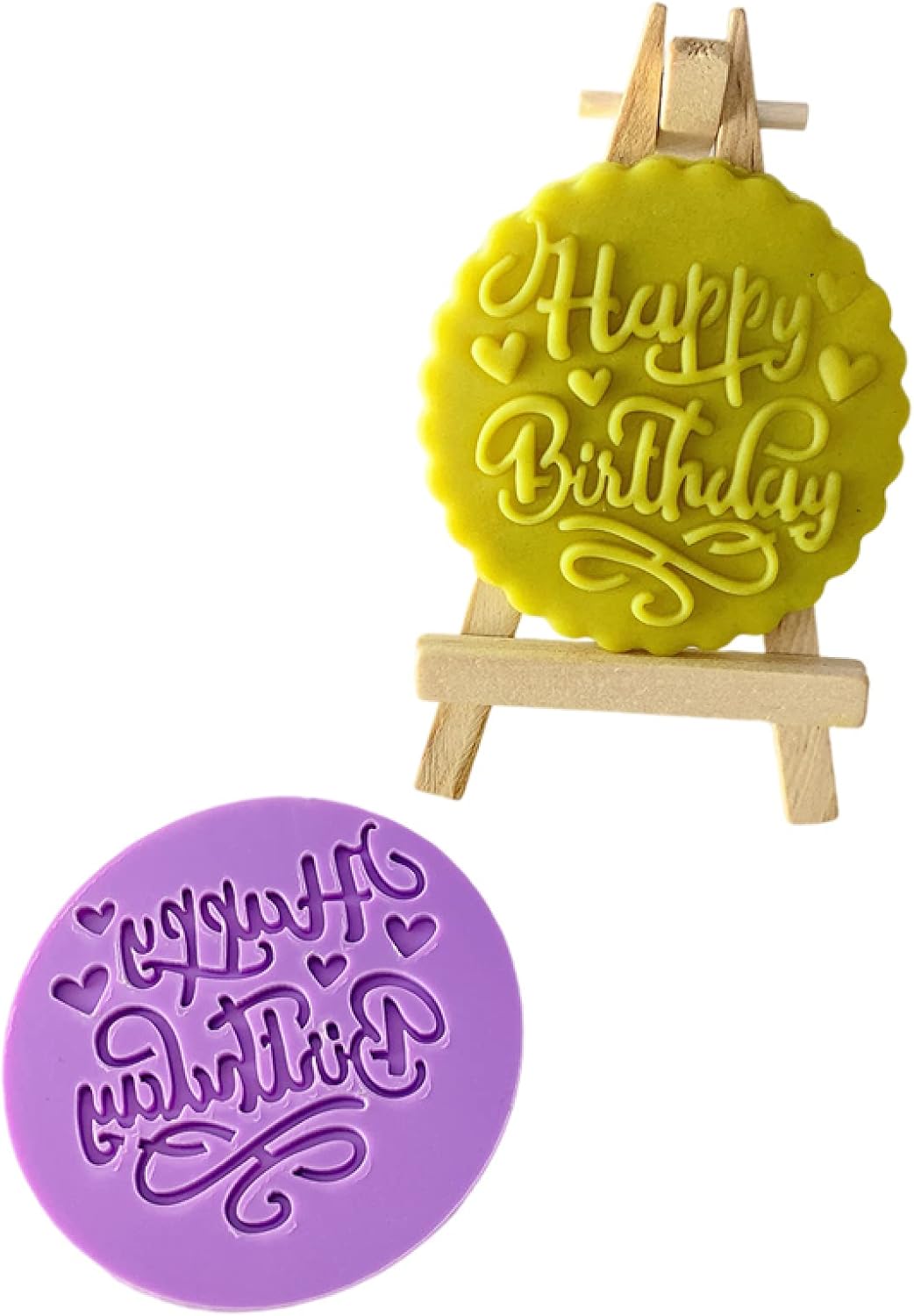 Aggert Silicone Birthday Pattern Cake Stencil 2Pcs