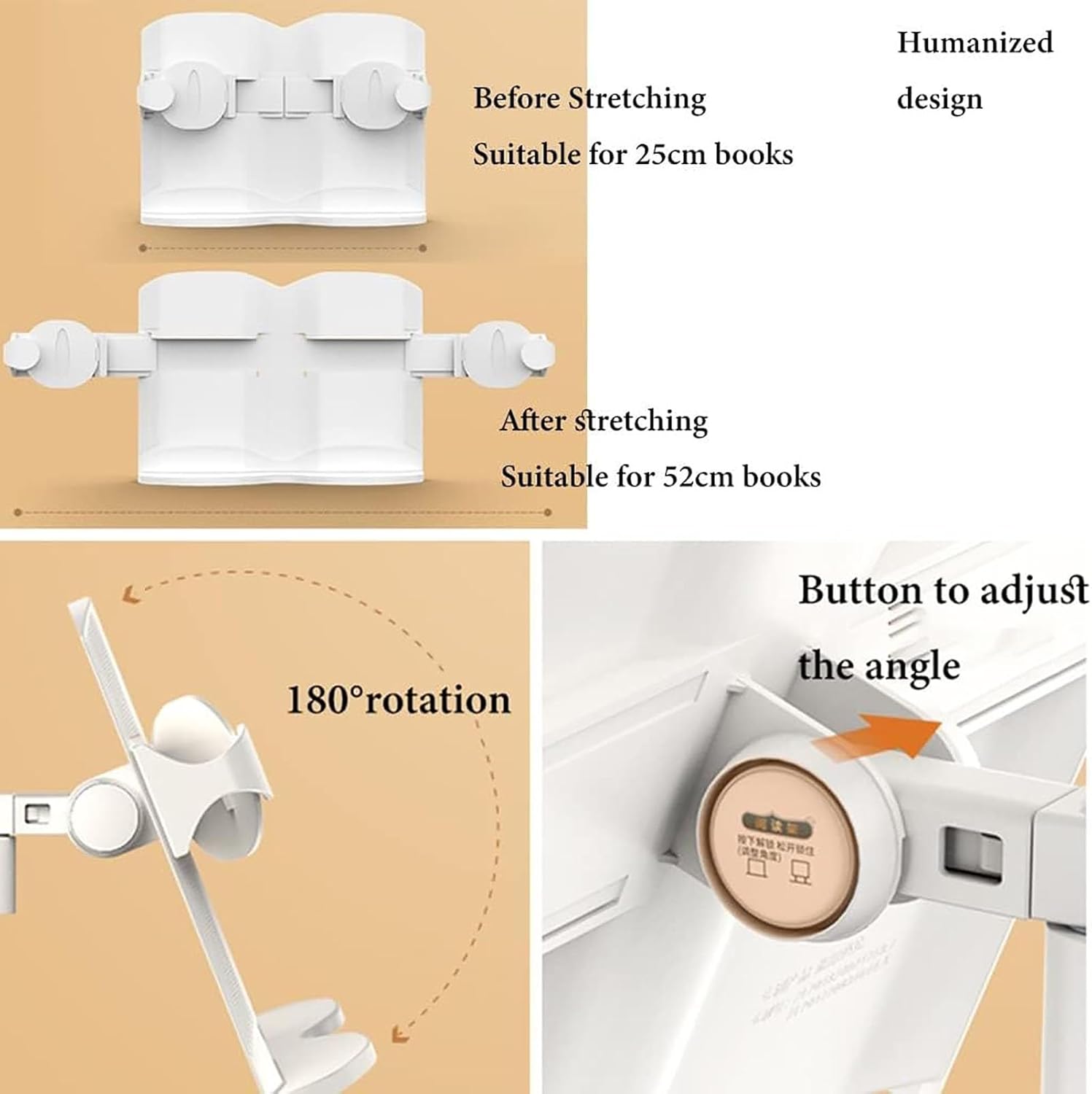 Yuidaaavzz Book Stand with USB Light Adjustable for Reading Writing