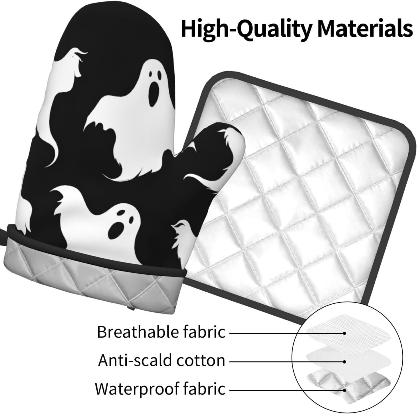 DCEHGEW Halloween Goth Oven Mitts Pot Holders Set