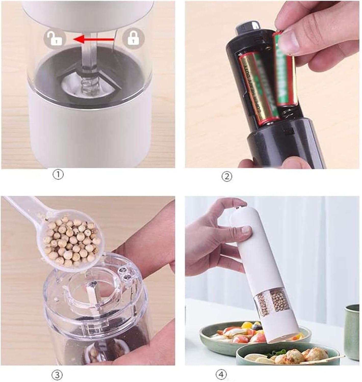 TEMKIN Elegant LED Salt Pepper Grinder Set
