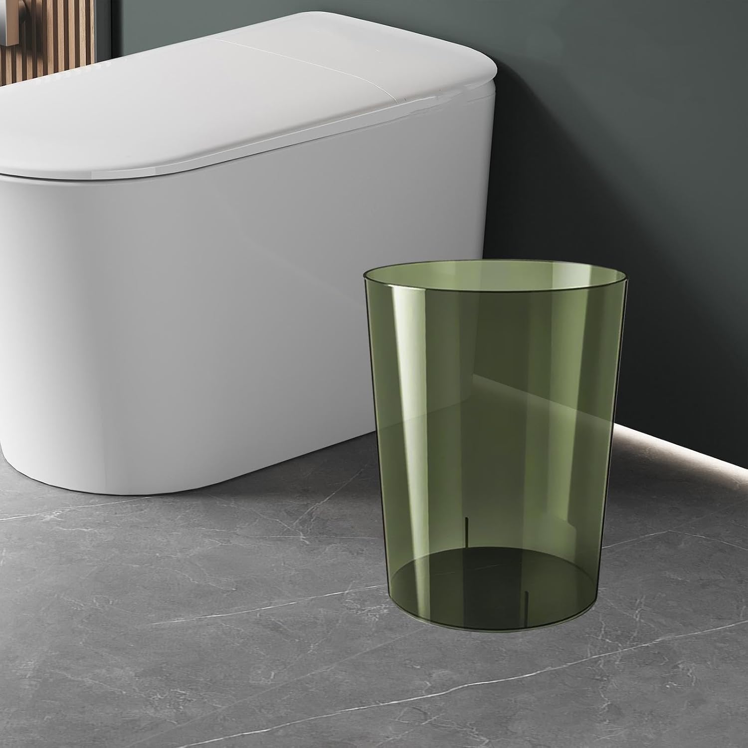 Qianly Clear Wastebasket for Home Kitchen Kids Room