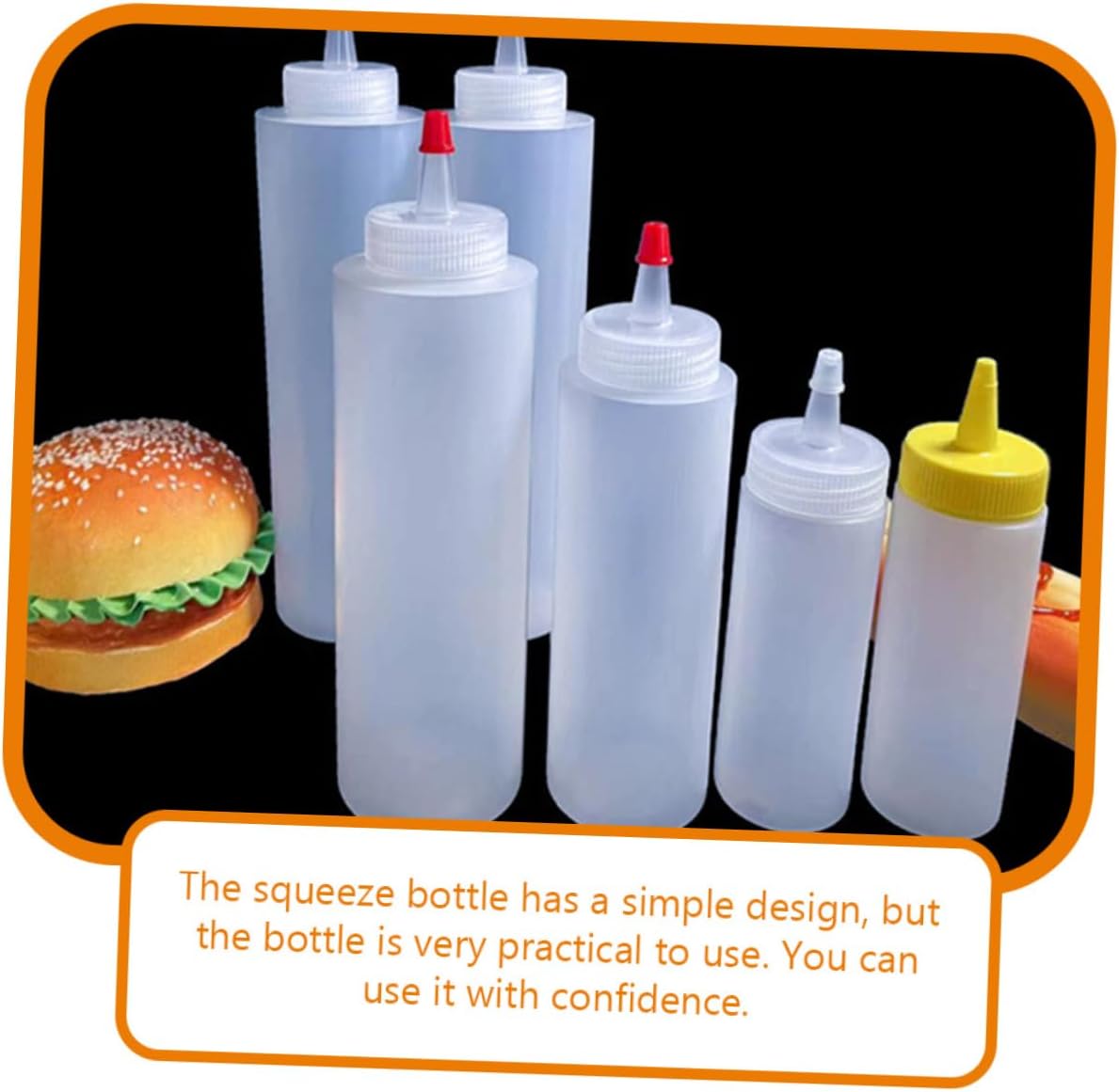BESTOYARD 15 Piece Condiment Squeeze Bottles 2oz Wide Mouth ABS Plastic