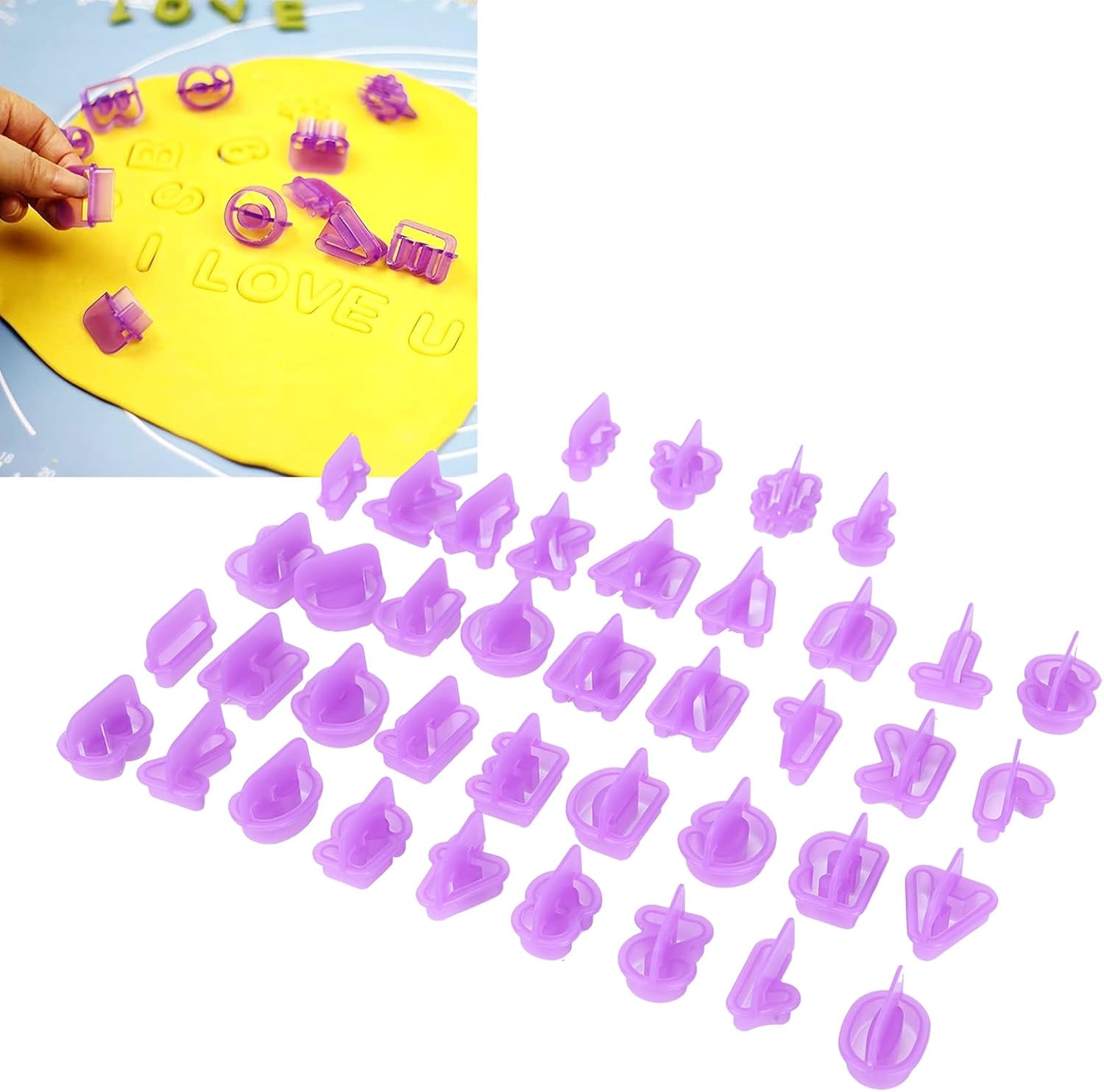 Alvinlite 40-Pcs Fondant Letter Number Cutter Set