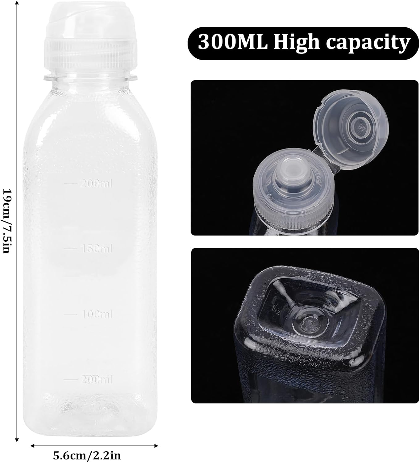 Mozeat Lens 10oz Condiment Squeeze Bottles 2 Pack