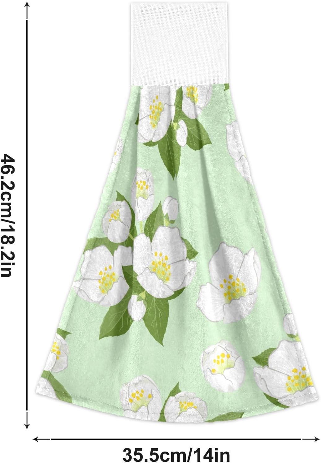 Jasmine Flowers Pattern Kitchen Towels Hand Towel Fast Drying 2 Pieces