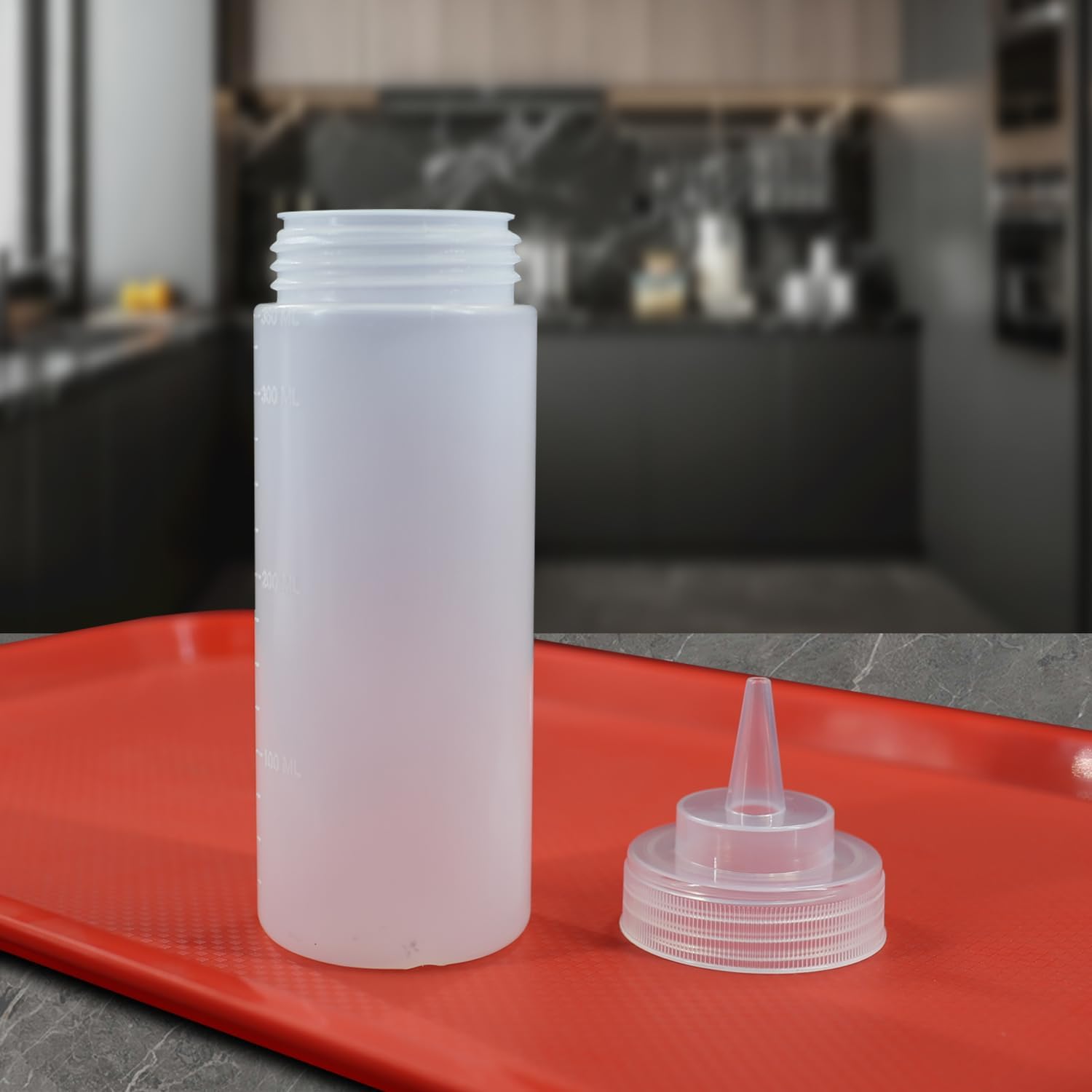 Jiwins 6 Pack 8 oz Condiment Squeeze Bottles with Tip Cap