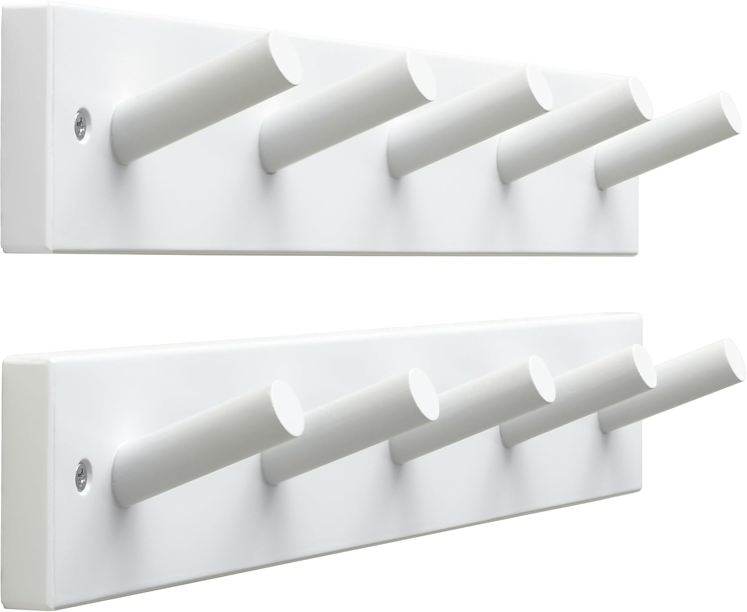 SKOLOO White Bamboo Wall Coat Rack with 5 Pegs 1