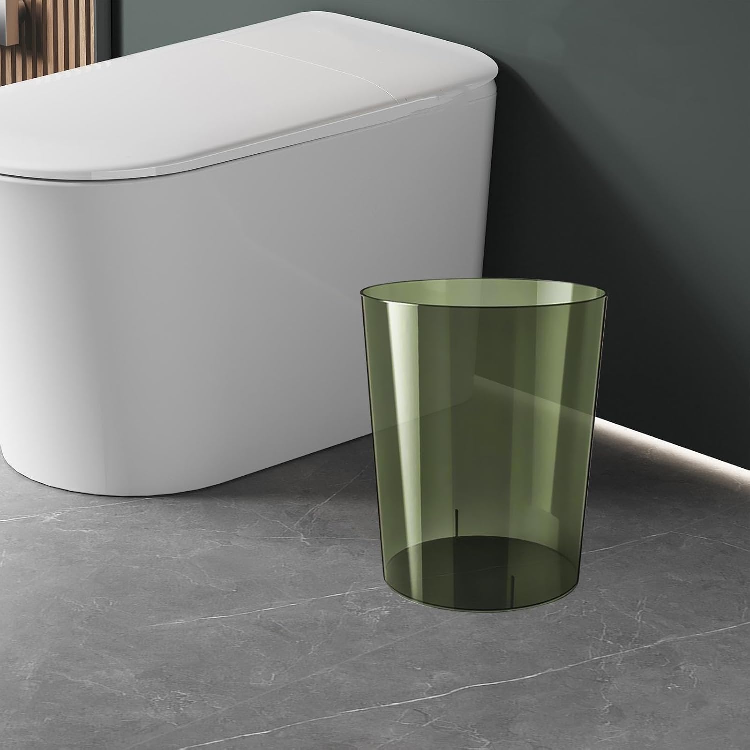 Qianly Clear Wastebasket with Large Capacity and Sleek Design