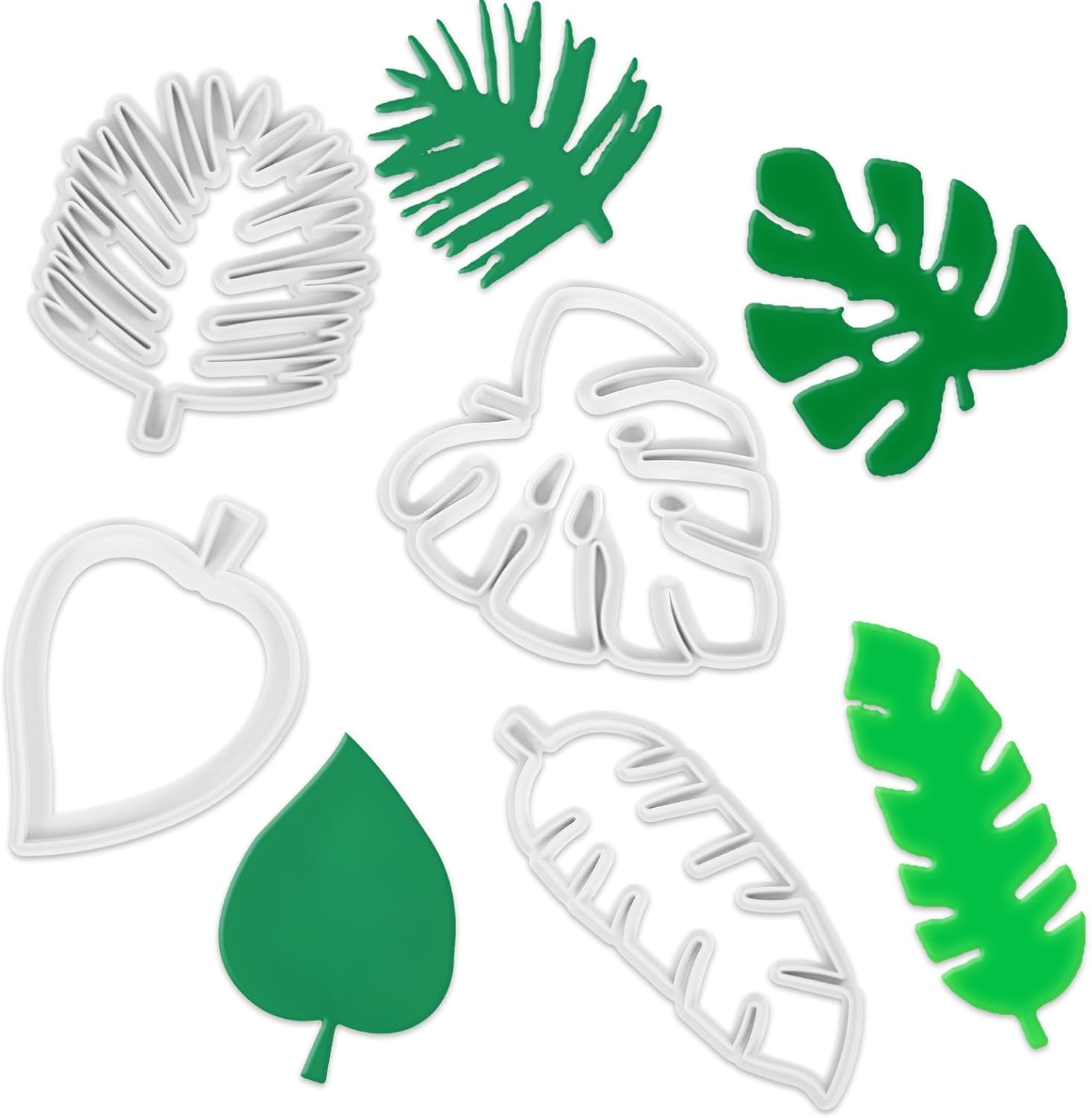 Telooco 4Pcs Hawaiian Leaf Cookie Cutters Set