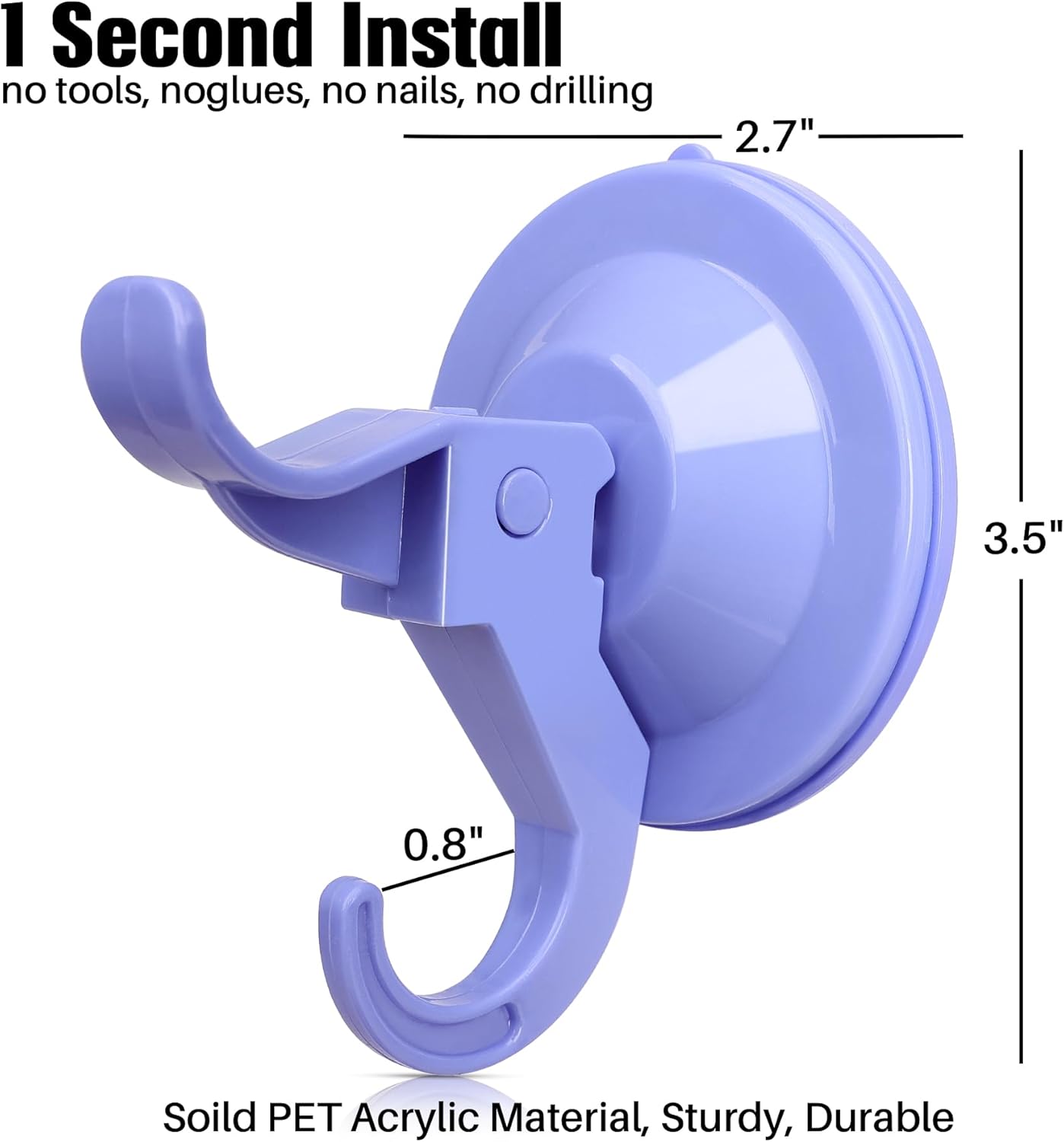 Antimbee Dual Hook Suction Cup Wall Holder 10 Pack Purple