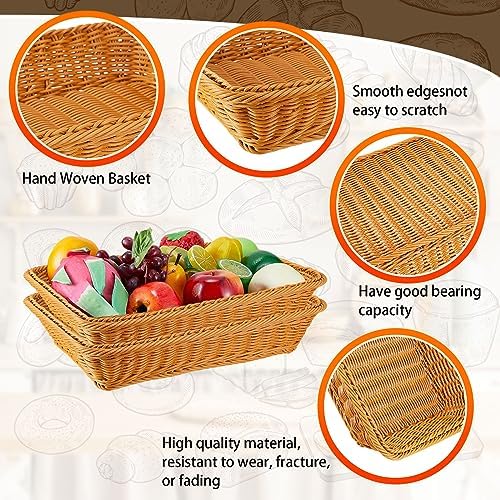 Tioncy 10 Pcs Poly Wicker Bread Serving Baskets 1