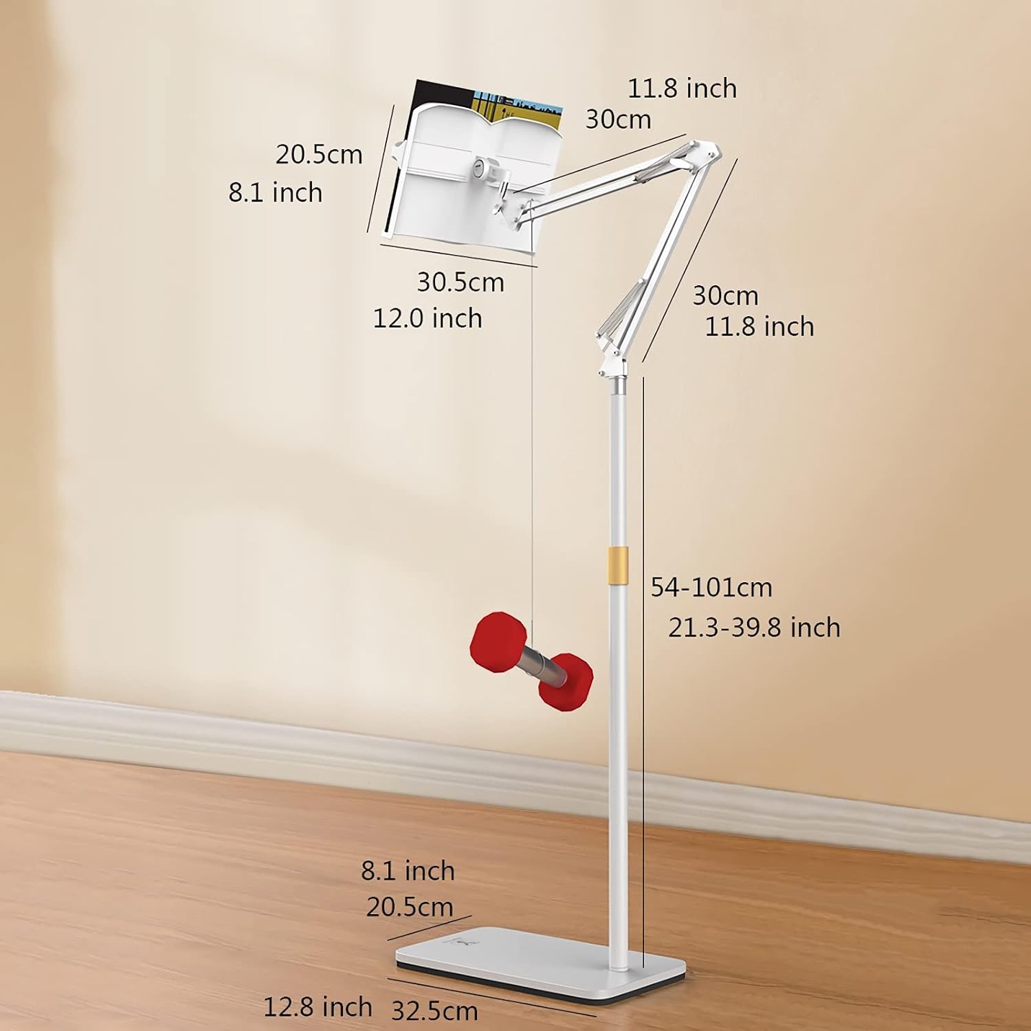 Adjustable Book Stand with Cantilever for Reading