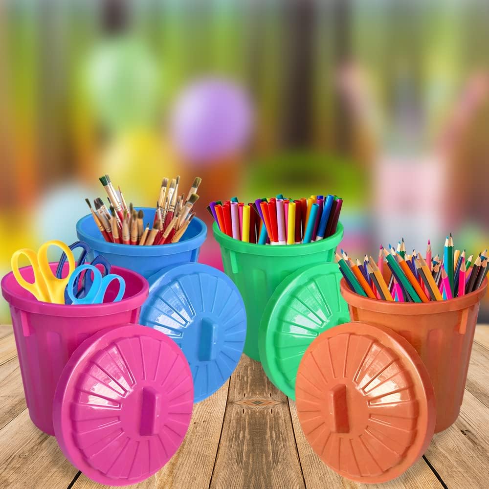 ArtCreativity Large Trash Cans Set with Lids - Set of 4