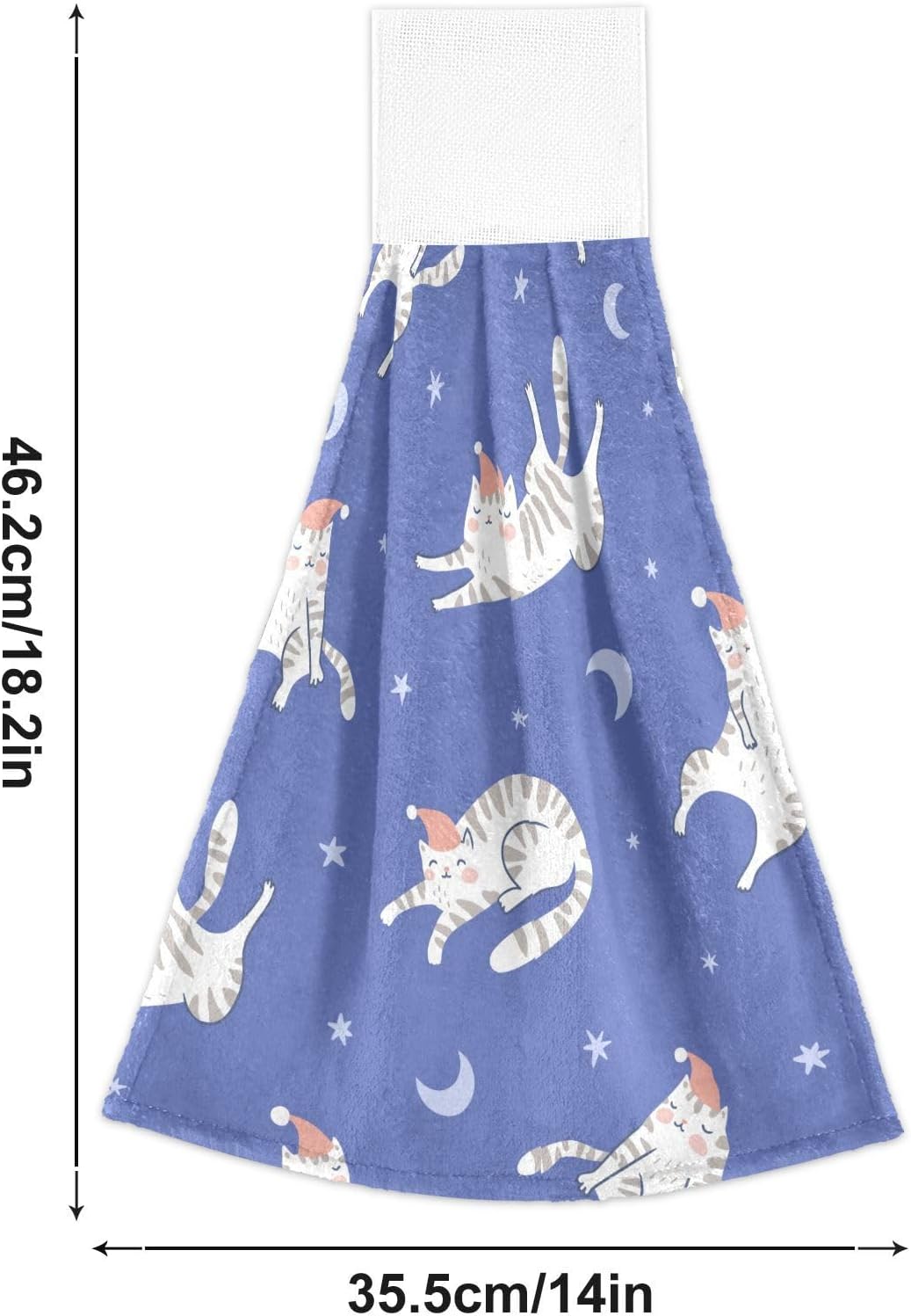 OTVEE Sleeping Cats Pattern Dish Towels 2 Pieces