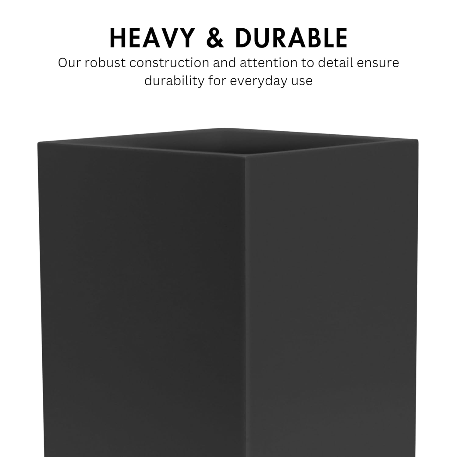 Matte Black Square Trash Can 2 Gallons 75L