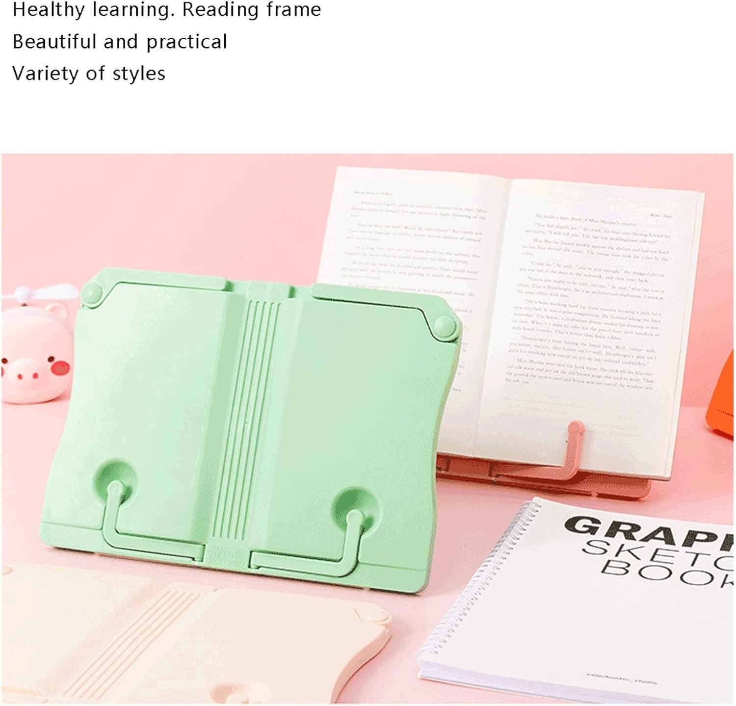 Yuidaaavzz Adjustable Kitchen Book Stand - Orange