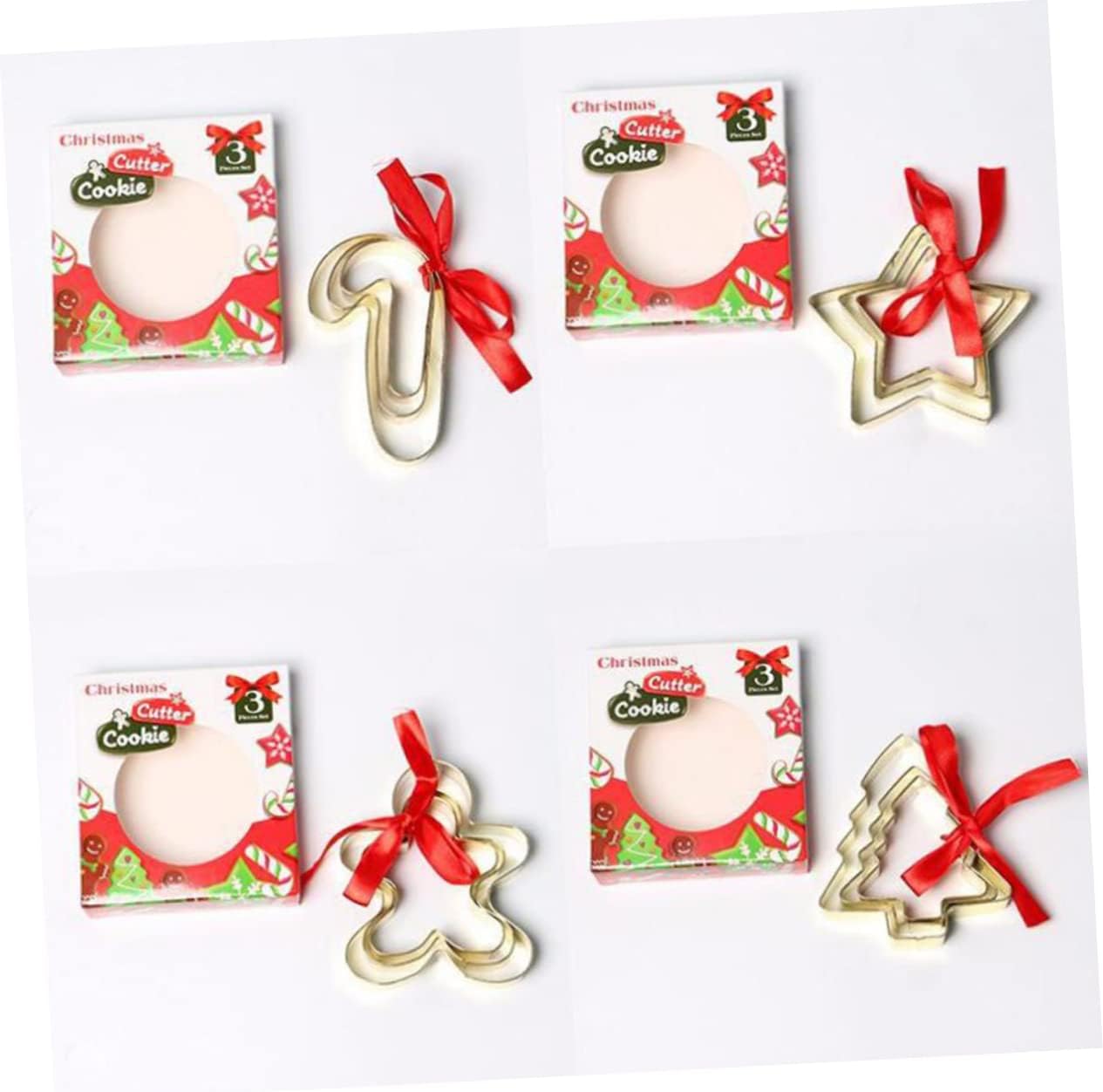 KICHOUSE 3pcs Stainless Steel Cookie Cutters Christmas Set