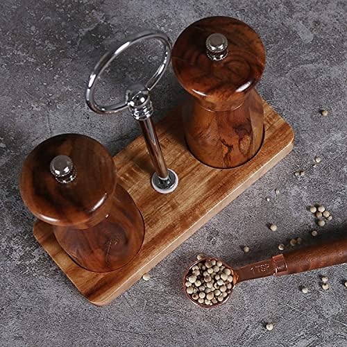 SEFAX 2-Piece Salt and Pepper Grinder Set with Storage and Spoon