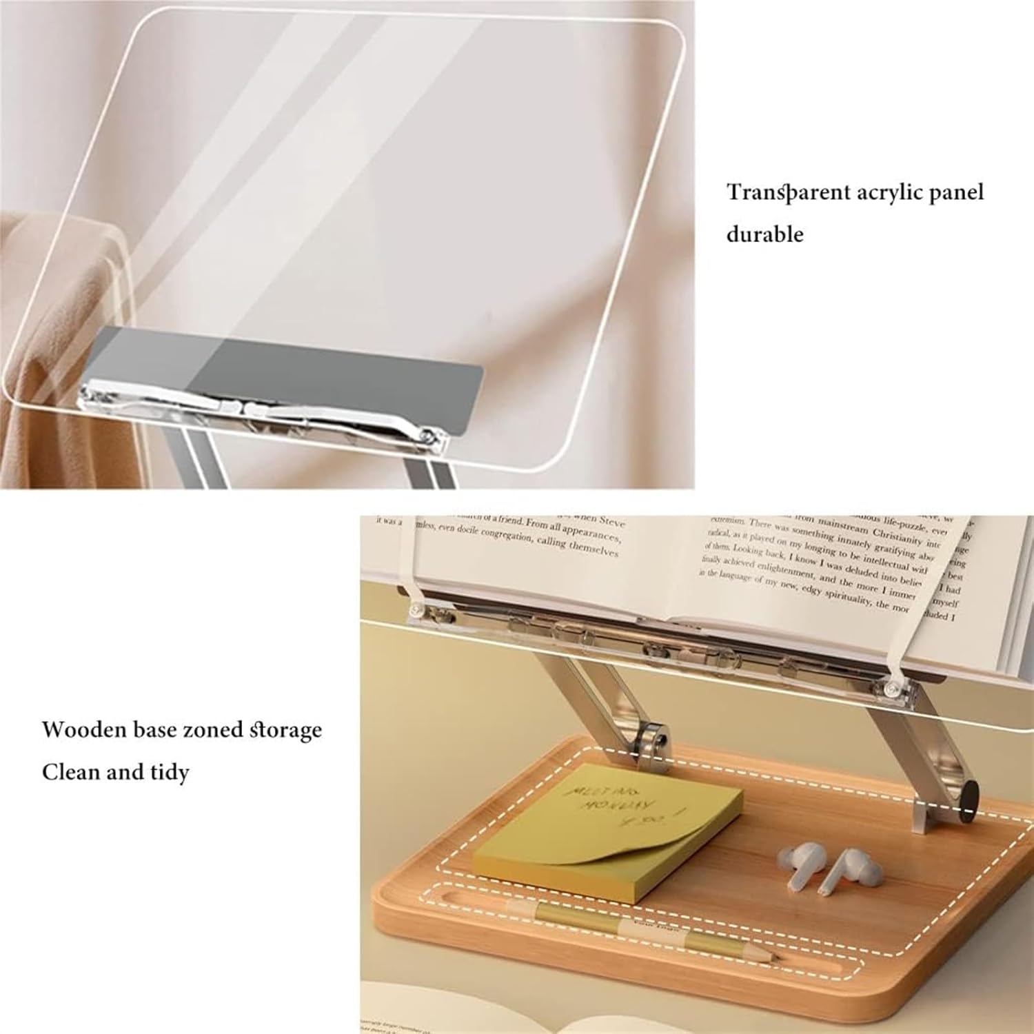 Yuidaaavzz Multi-Function Book Stand for Reading and Cooking