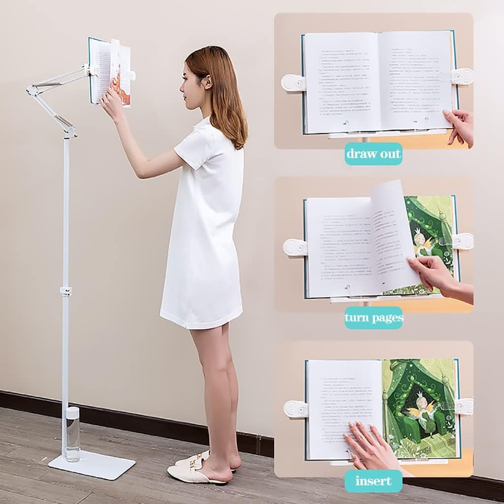 Foldable Floor Stand with 360 Rotation for Tablets Phones and Books