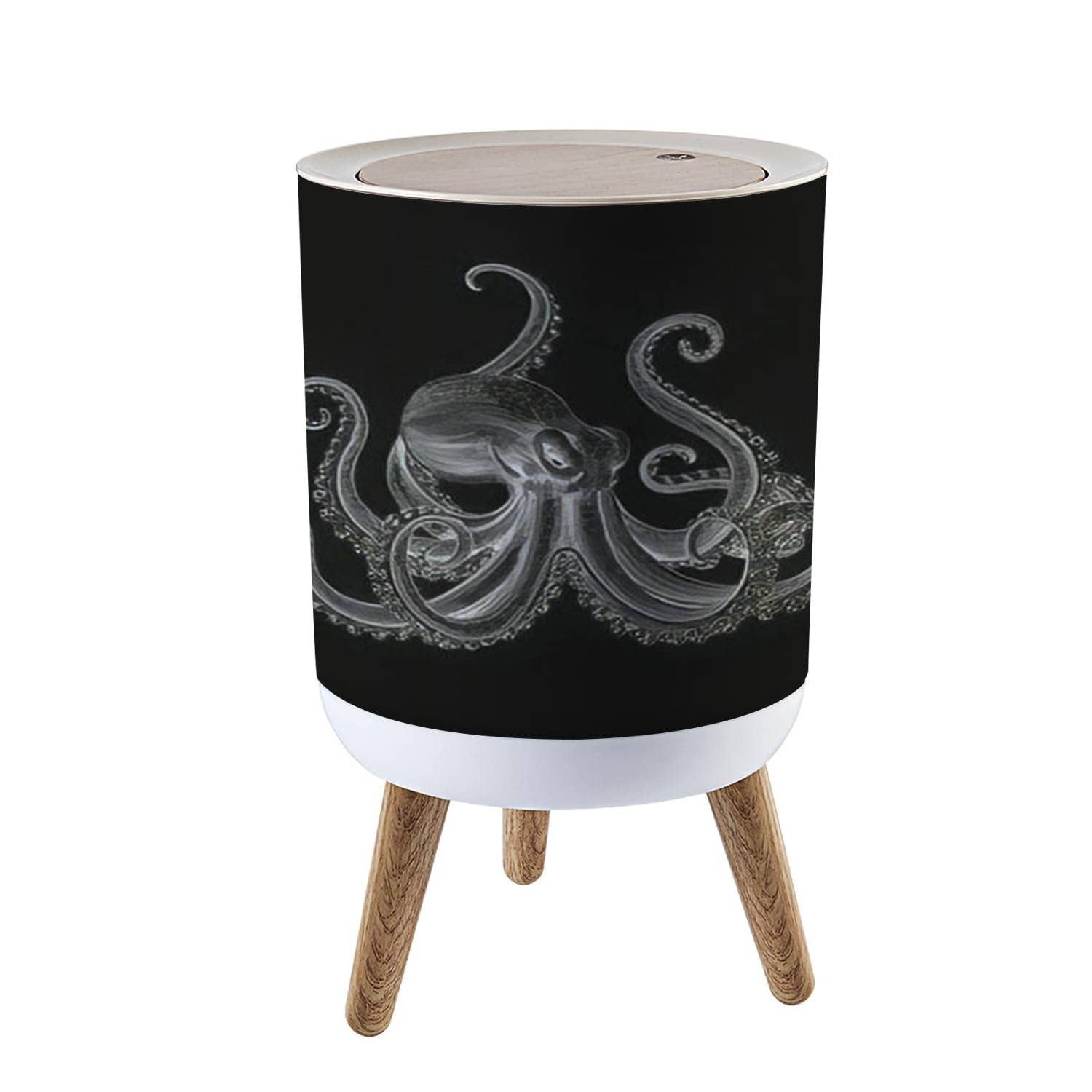 NBWEE Marine Animal Theme Trash Can with Lid 18 Gallon 1