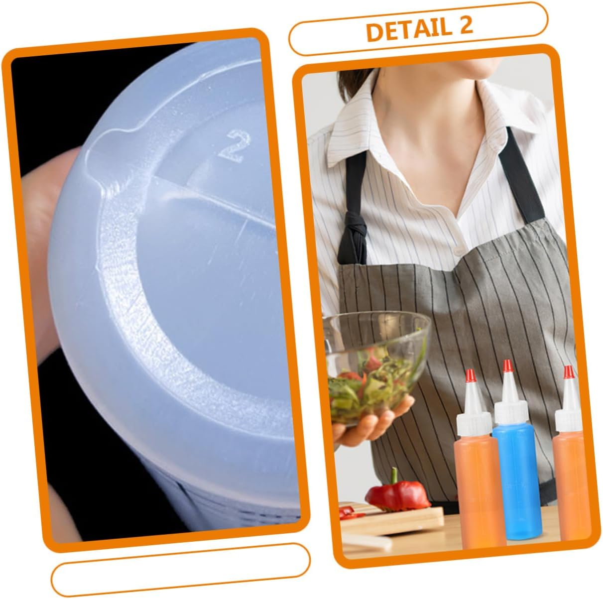 MAGICLULU 15pcs Mini Condiment Squeeze Bottles 2oz Set
