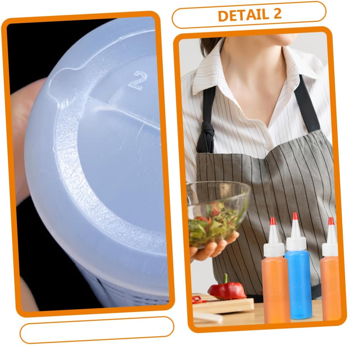 Unomor 15PCS 2oz Squeeze Bottles Condiment Dispensers