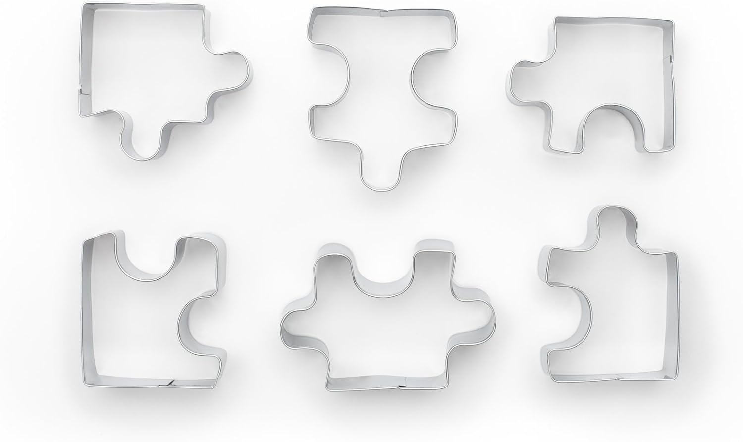Fox Run Puzzle Pieces Cookie Cutter Set 6-Piece