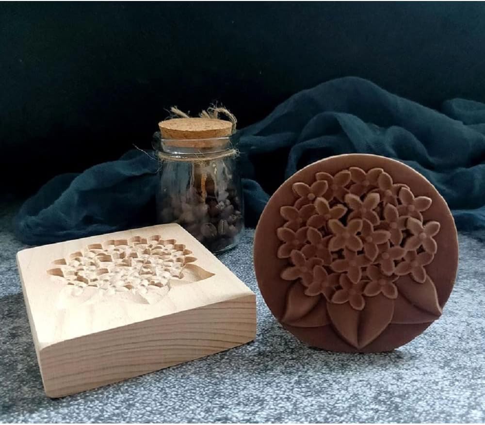 Hydrangea Wooden Cookie Mold Baking Tool