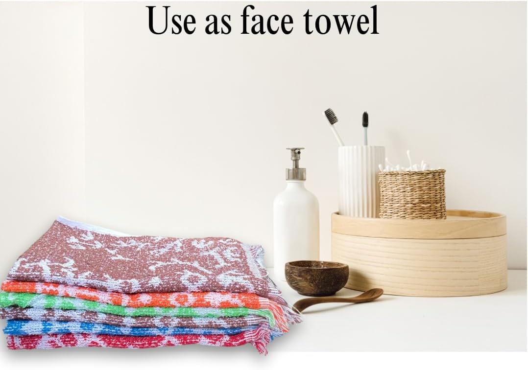 6 Piece Multi-Color Cotton Dish Towel Set