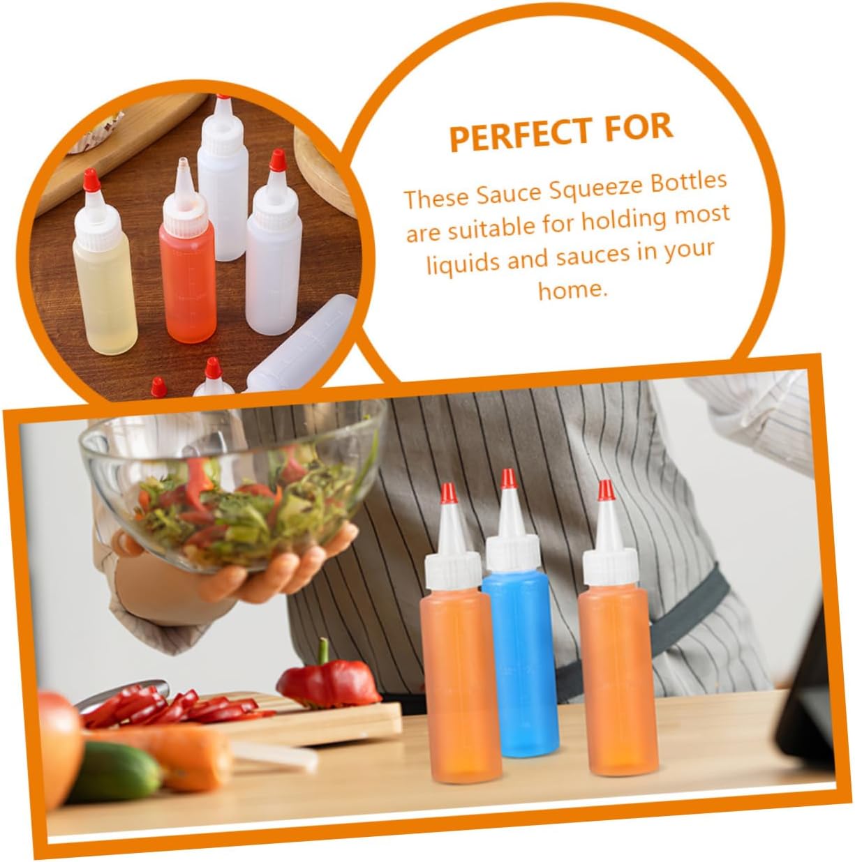 Luxshiny 2oz Mini Condiment Bottles 15pcs Squeeze Bottles