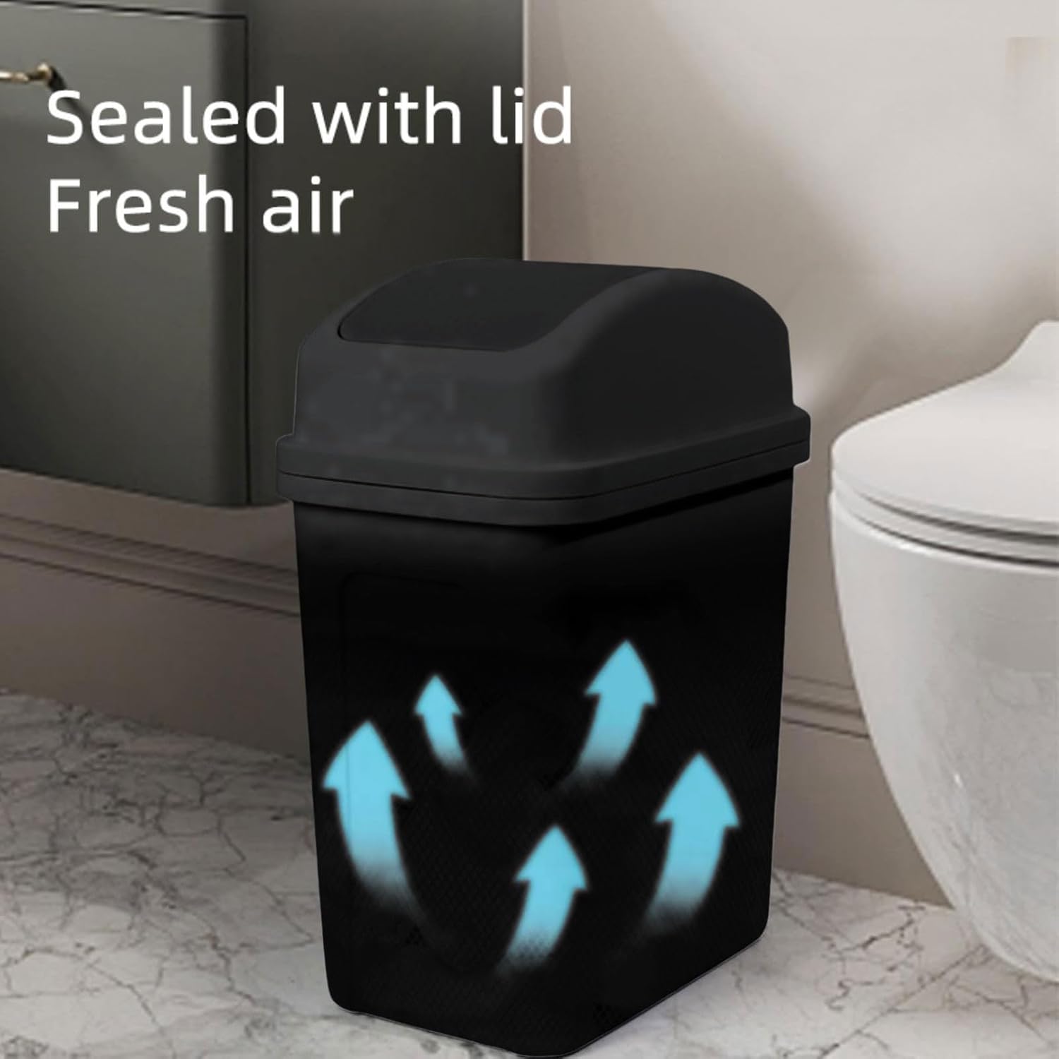 Gooddyiyukey 55 Gallon Plastic Trash Can with Lid