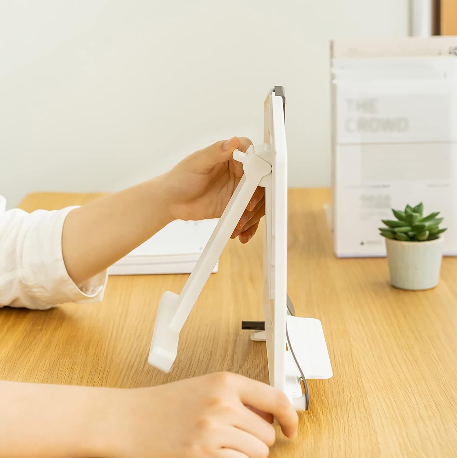 Adjustable Book Stand for Kitchen and Office White