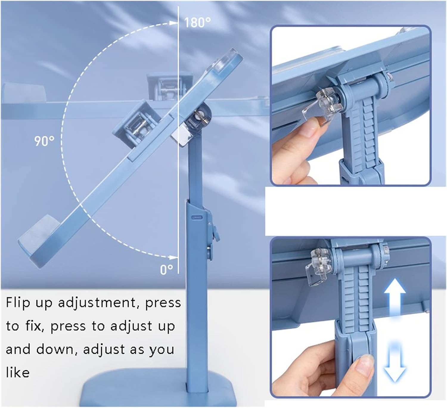 Yuidaaavzz Adjustable Cookbook Stand Portable Foldable Holder