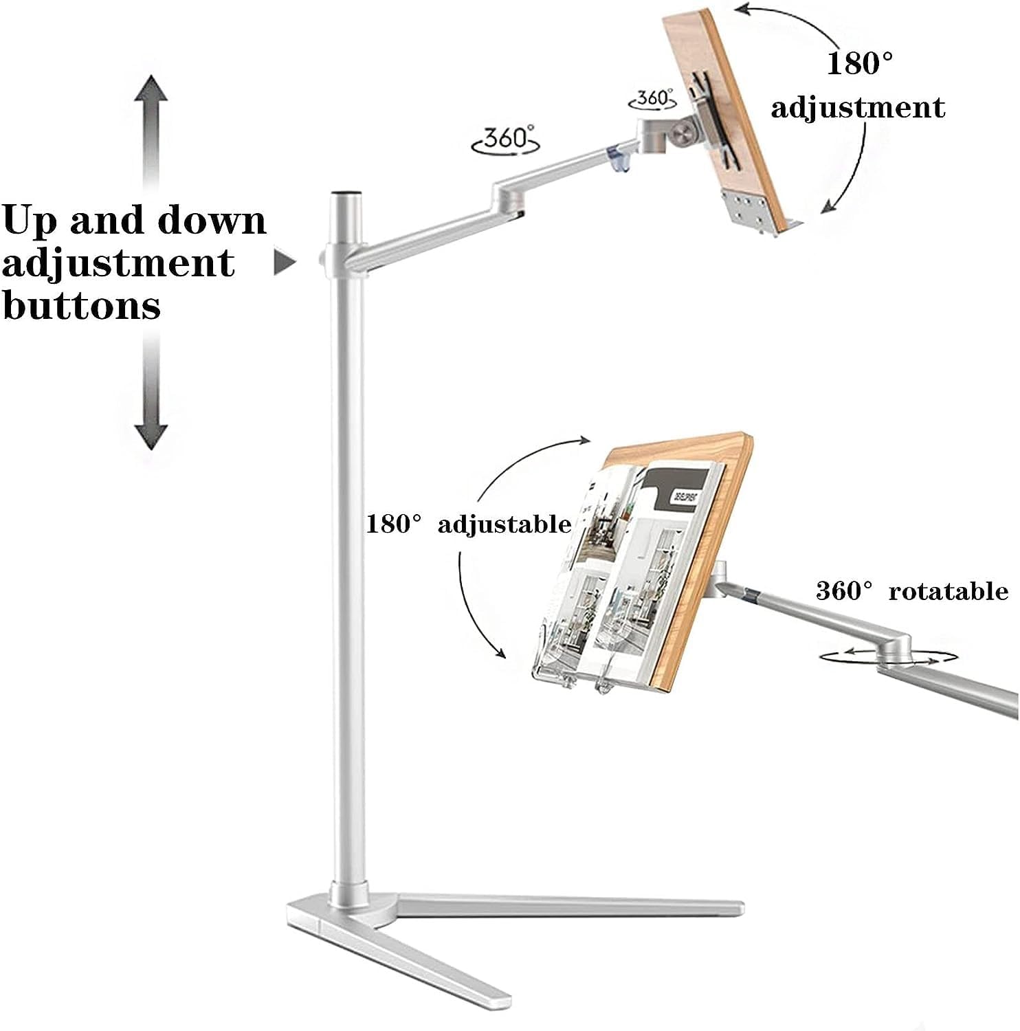 Yuidaaavzz Adjustable Book Stand for Reading in Bed