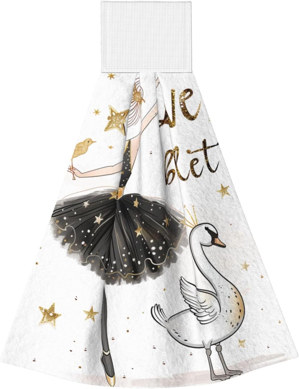 OSAM SPACE Ballerina Girl Theme Dish Towel with Loop