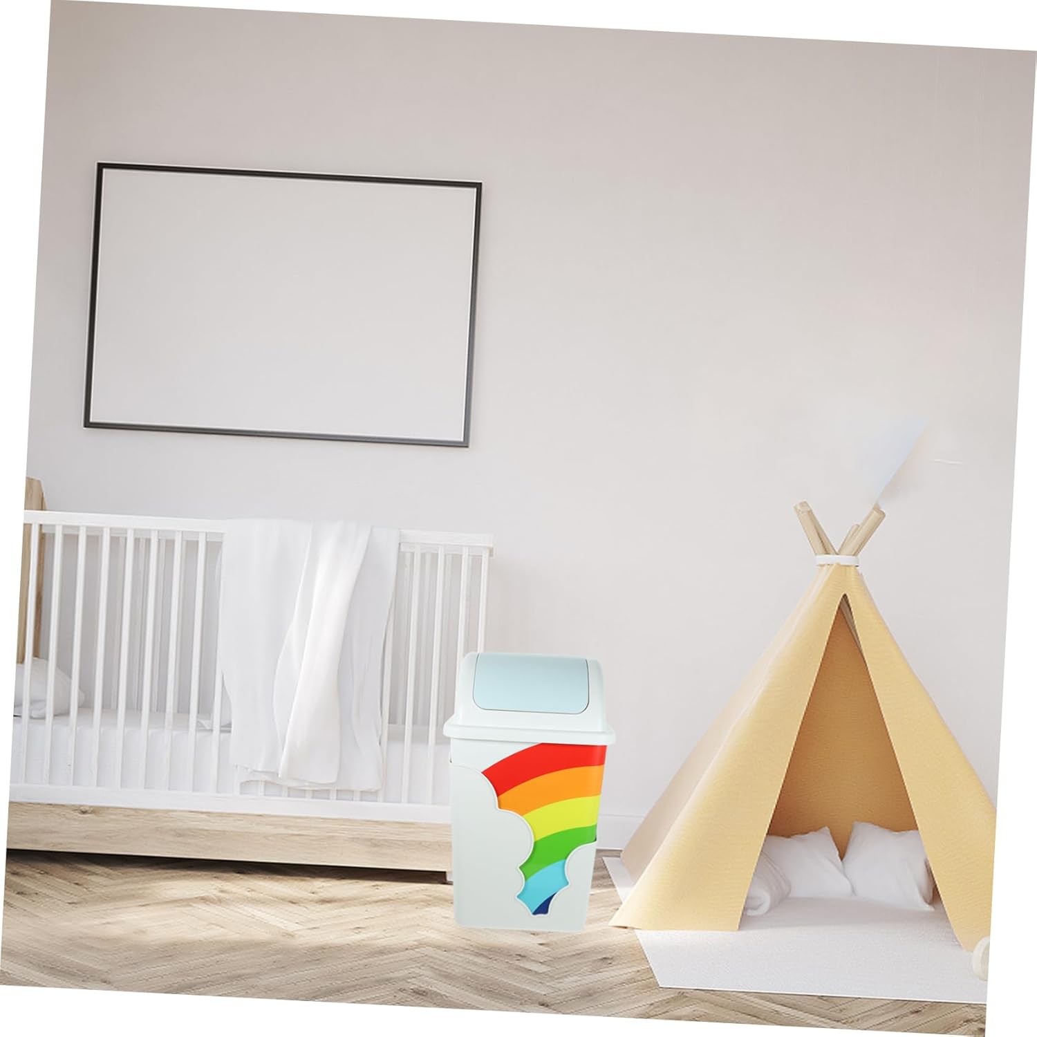 BUGUUYO Touchless Rainbow Swing-top Trash Can