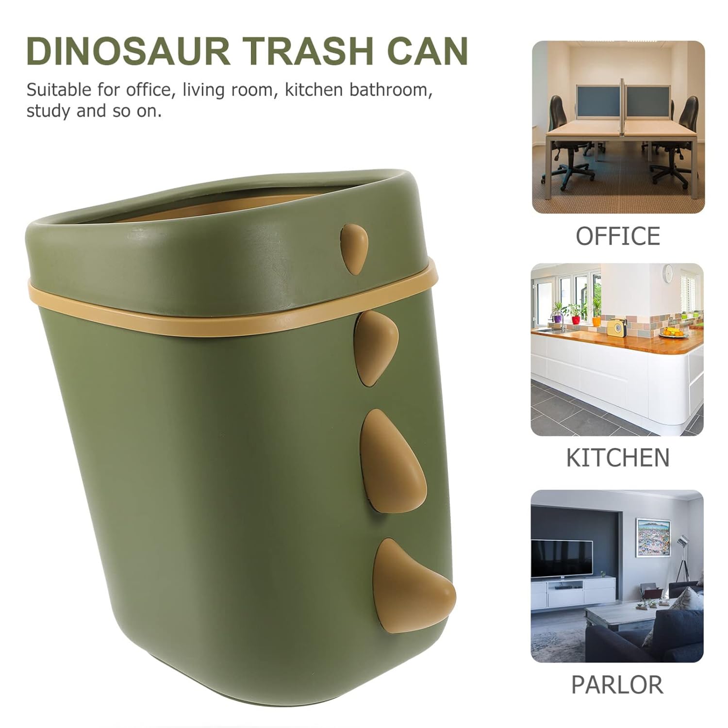 IMIKEYA Dino Trash Can for Home Office Kitchen