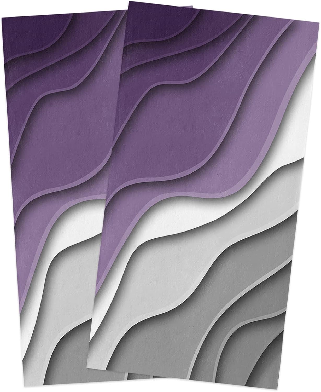 Falaniique 2PCS Ombre Purple Kitchen Towels