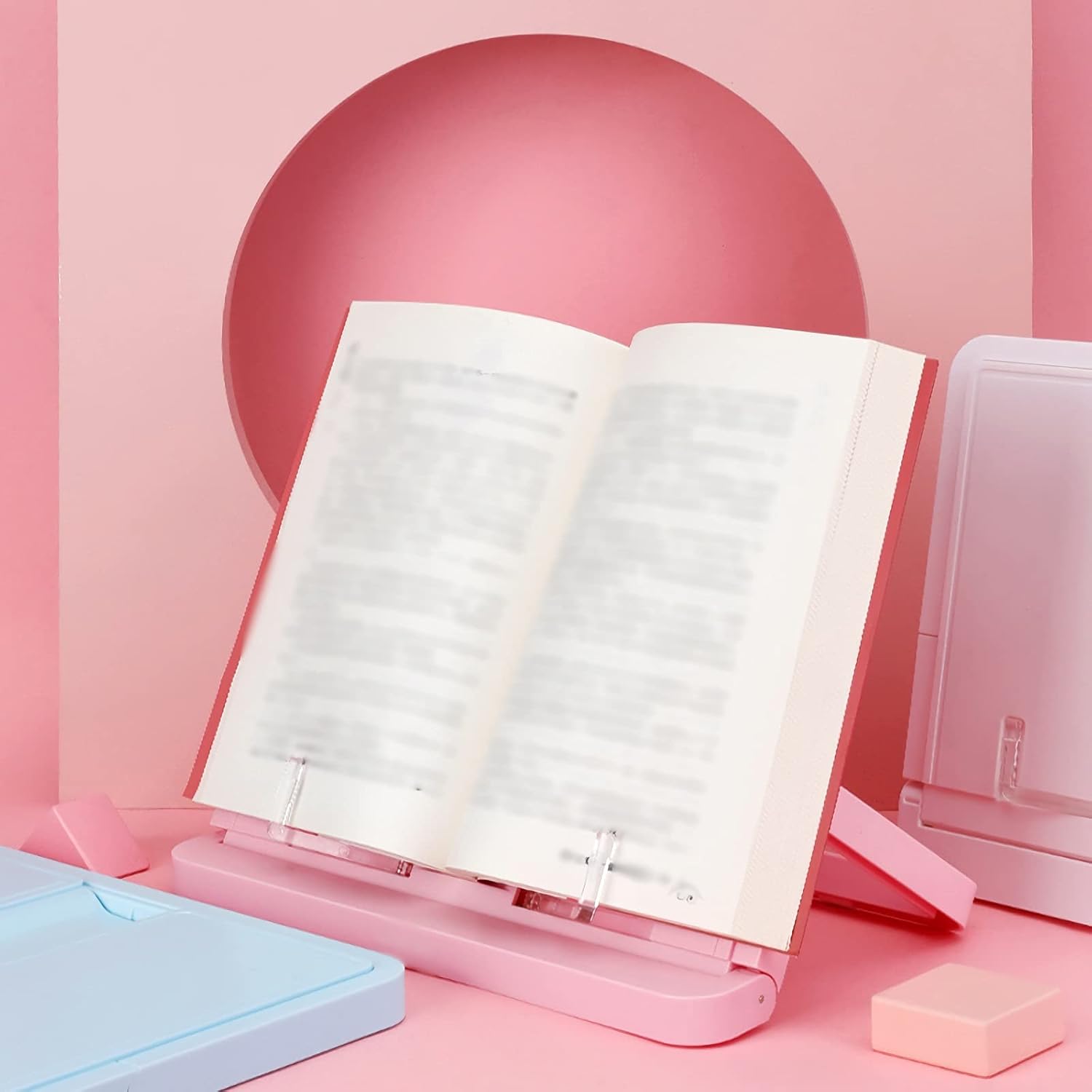 Yuidaaavzz Adjustable Cookbook Stand Portable Foldable Reading Holder